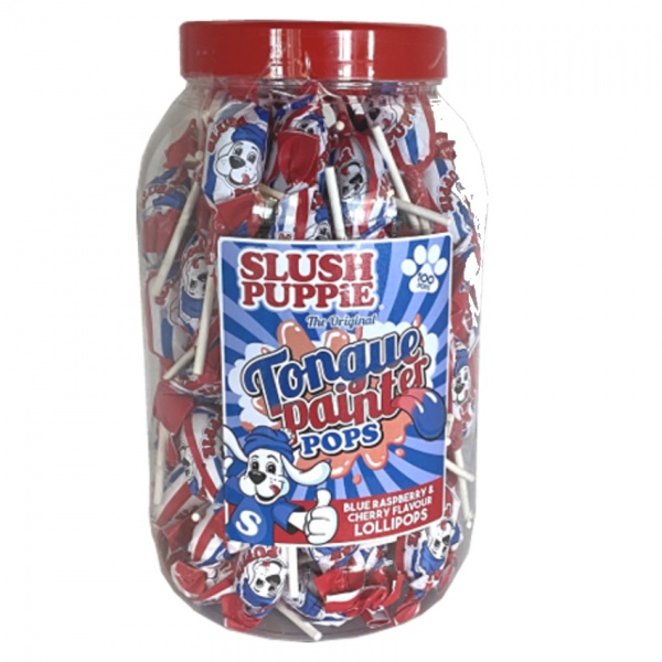 Slush Puppie Tongue Painter Pops Lollies Rose Confectionery 10g (Pack of 100)
